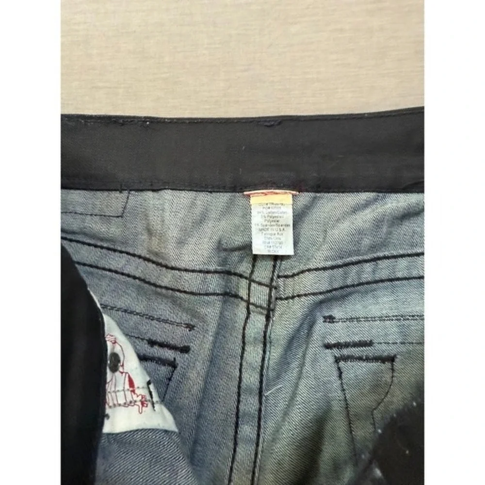 True Religion Ricky Mens‎ Jeans Black Wash Straight Leg Denim Pants 36X31.